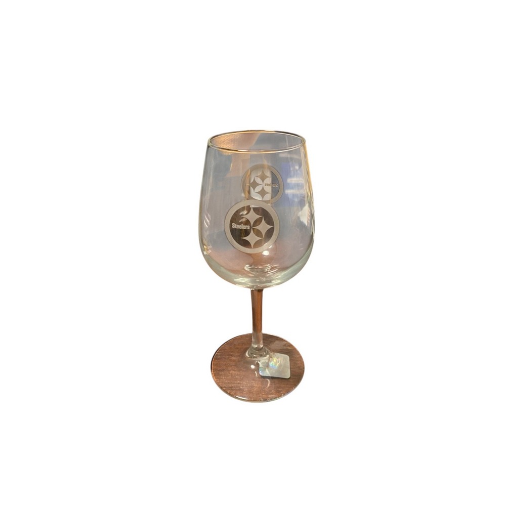 Pittsburgh Steelers Stemmed Wine Glass, 12-ounce, 7.5", NFL